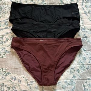 Aerie Swim Bikini Bottoms Three Pairs Large